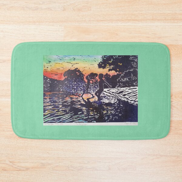 Item preview, Bathers green sunset designed and sold by Inga Dalsegg.