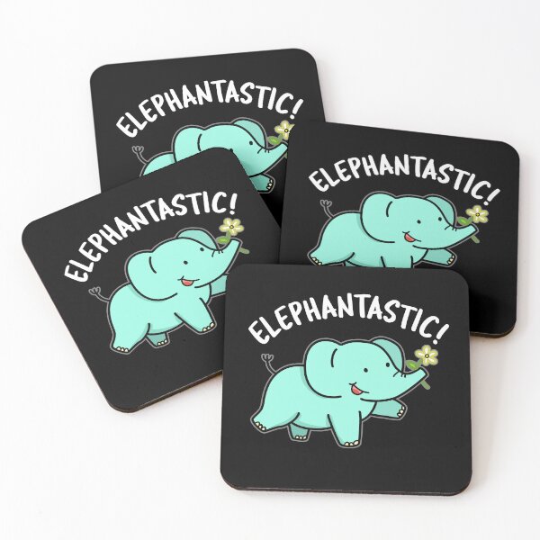 Item preview, Elephantastic Funny Elephant Puns (Dark BG) designed and sold by punnybone.