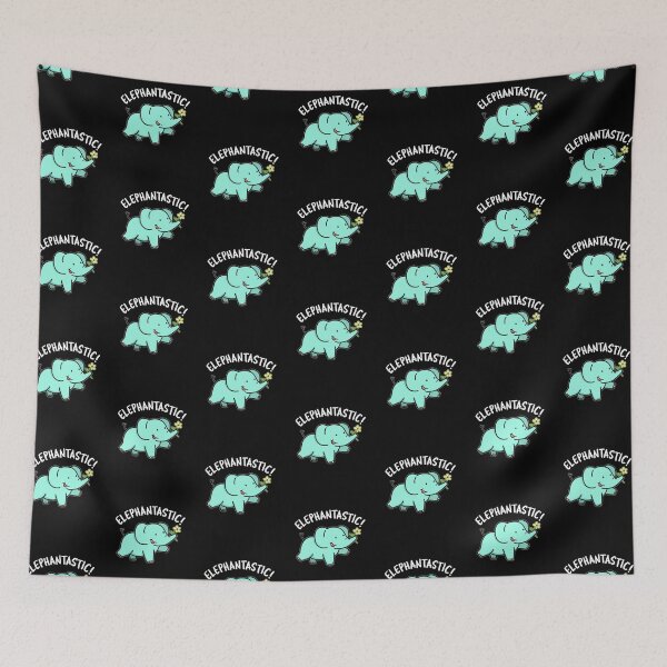 Item preview, Elephantastic Funny Elephant Puns (Dark BG) designed and sold by punnybone.