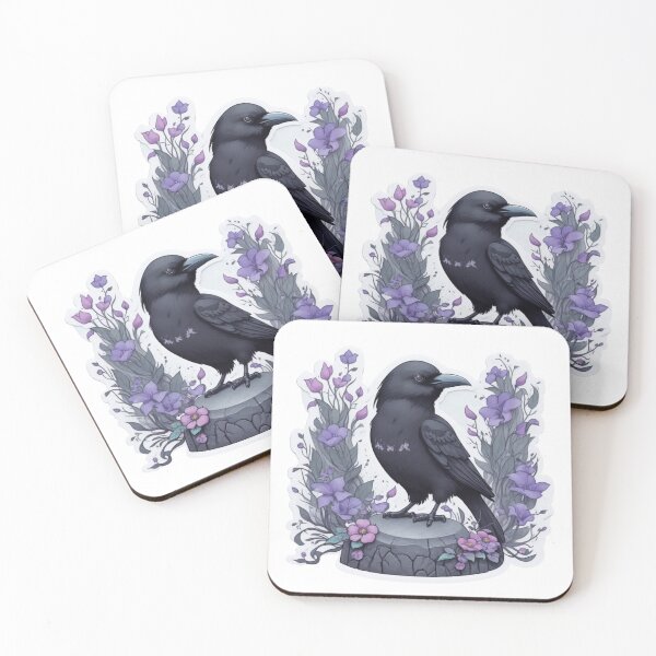 Item preview, Whimsical Halloween Gothic Illustration Of Black Crow designed and sold by BBGIFTSUK.