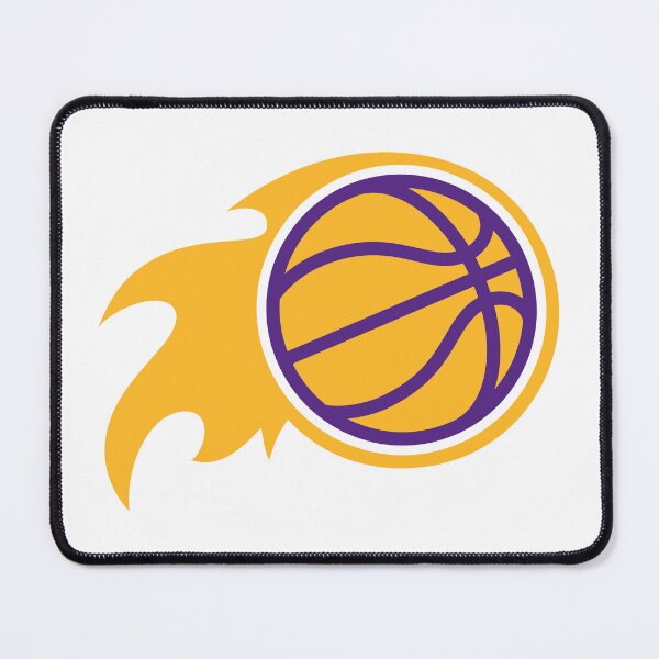 Item preview, Basketball with flames purple yellow designed and sold by Tarroi.