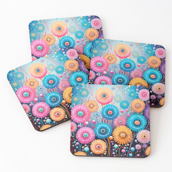 Item preview, Colorful Fringed Daisy Flowers print designed and sold by PaperieJennifer.