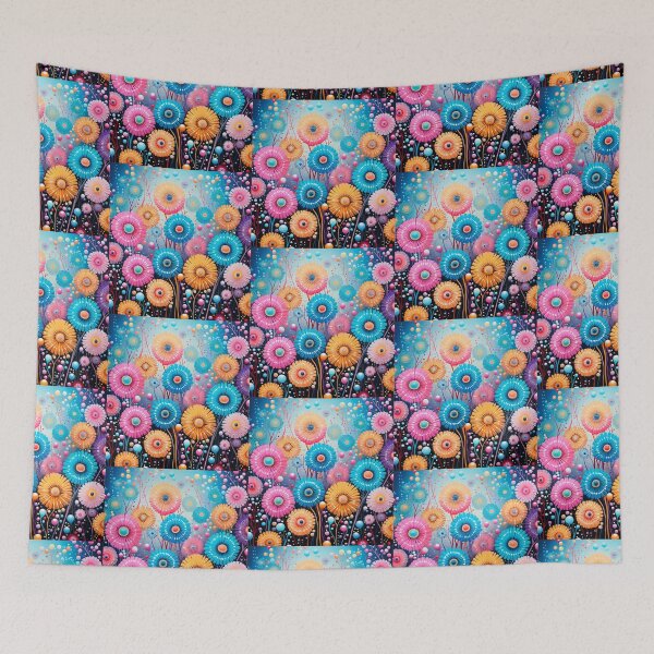 Item preview, Colorful Fringed Daisy Flowers print designed and sold by PaperieJennifer.