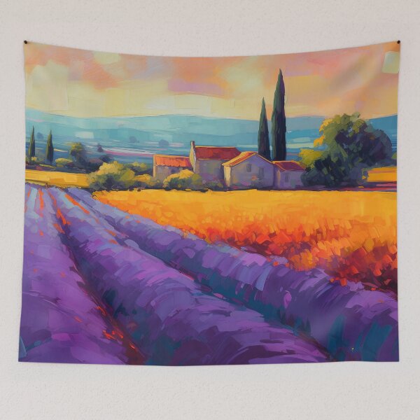 Item preview, Lavender fields in French countryside landscape 6 designed and sold by Red Witch Art.