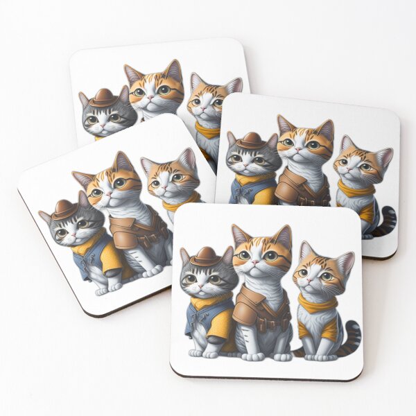 Item preview, 3 cute cartoon style cats By Jonathan P. and AI designed and sold by JonathanP514.