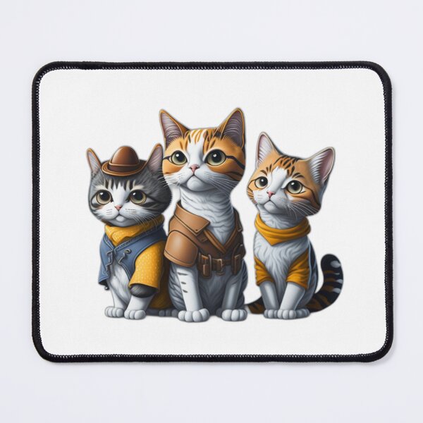 Item preview, 3 cute cartoon style cats By Jonathan P. and AI designed and sold by JonathanP514.