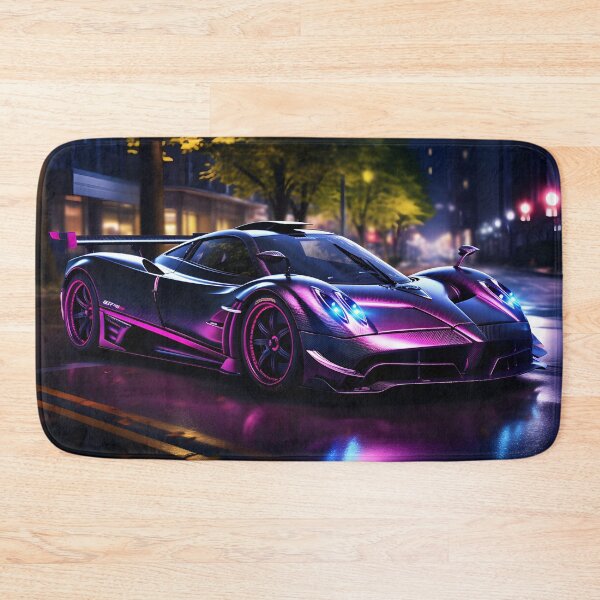 Item preview, Neon Elegance: The Striking Pagani Huayra in a Dazzling Glow designed and sold by Cr-AI-tive.