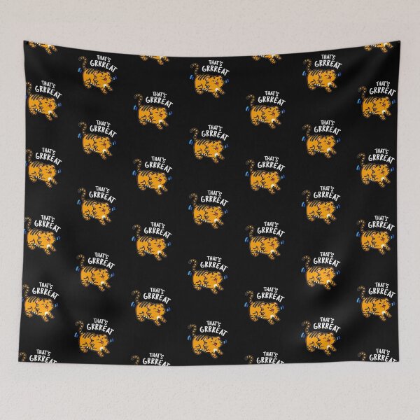 Item preview, That's Grreat Funny Tiger Puns (Dark BG) designed and sold by punnybone.