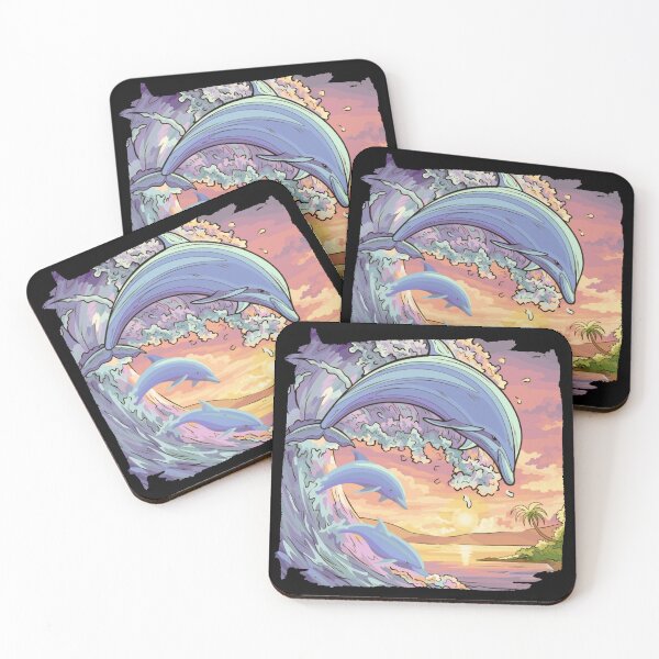 Item preview, GREAT WAVE - Dolphin Art, Beach Day, Self Care designed and sold by Sun Sand & Sea Art.