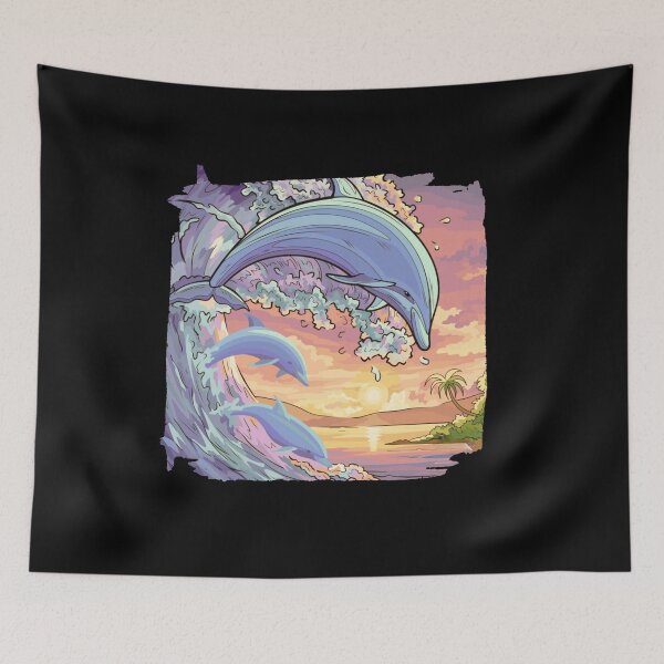 Item preview, GREAT WAVE - Dolphin Art, Beach Day, Self Care designed and sold by Sun Sand & Sea Art.
