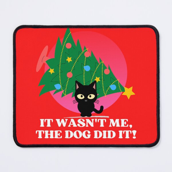 Item preview, Funny Black Cat Pushing Christmas Tree | Funny Black Cat Christmas Tree Meme designed and sold by McThingummy.
