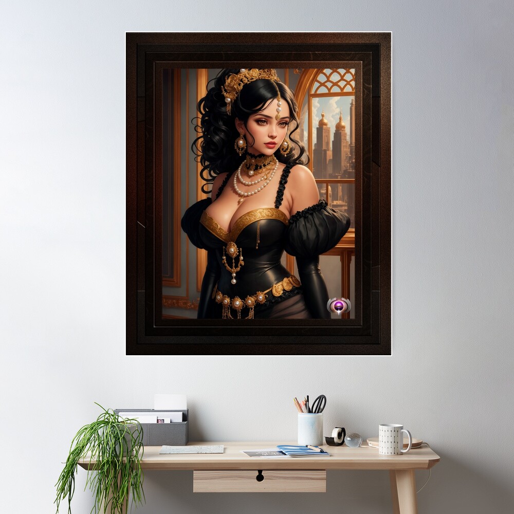 Dame Astritena Bolaris Captivating AI Concept Art Portrait by Xzendor7 Wall Decor Poster