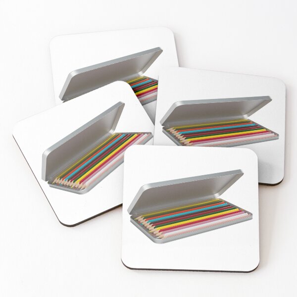 Item preview, Row of Pencil in rainbow colors in open aluminum box  designed and sold by Hammadalikhn.
