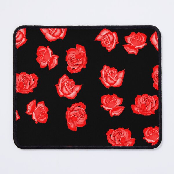 Item preview, Very red and small roses on black background designed and sold by FlowerandDesing.