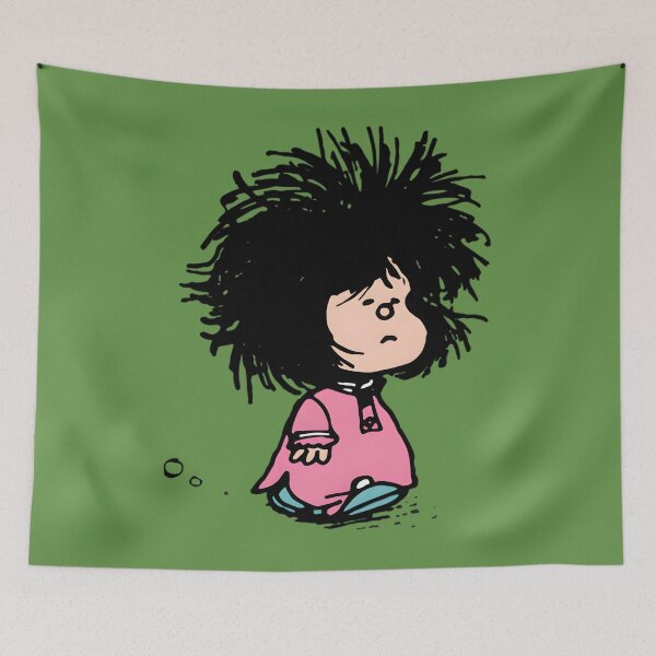 Item preview, Mafalda with newly-raised disheveled nightgown Quino argentina cartoon Essential 		 designed and sold by czgriune75.