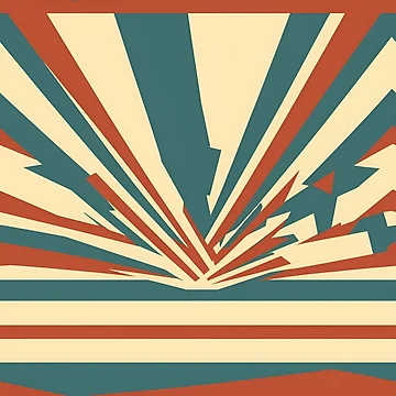 Artwork thumbnail, Blue Red Retro Rays Abstract Pattern by Sturdust