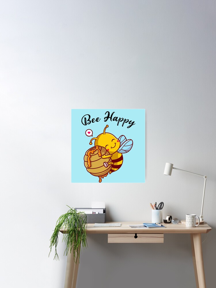 Honey Bee Wall Decor, Bee Happy, Bee Kind, Bee Yourself (9.7 In, 3