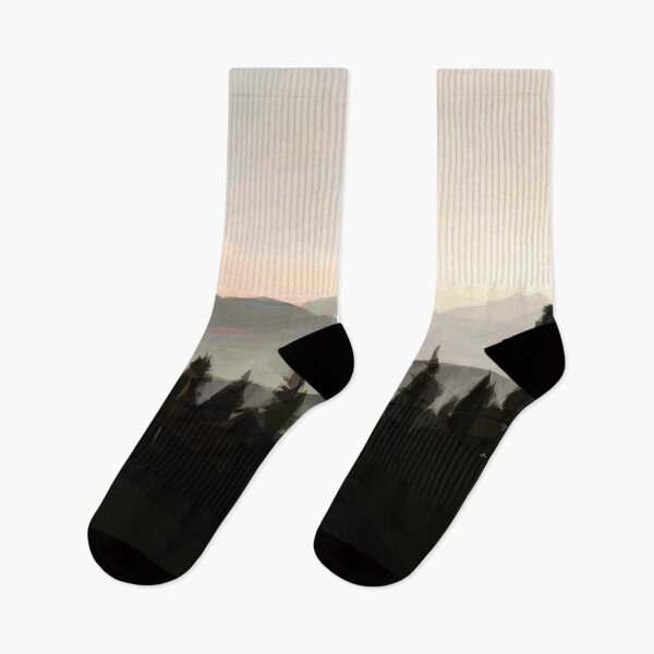 Item preview, Forest and mountains in the mist. Image created using geometric shapes designed and sold by EdgyEdgeArt.