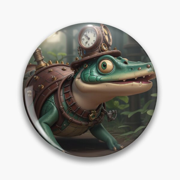 Item preview, Steampunk Crocodile Alligator Art Painting Design Print designed and sold by randomtdesigns.