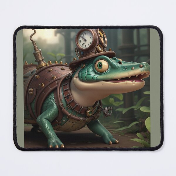 Item preview, Steampunk Crocodile Alligator Art Painting Design Print designed and sold by randomtdesigns.