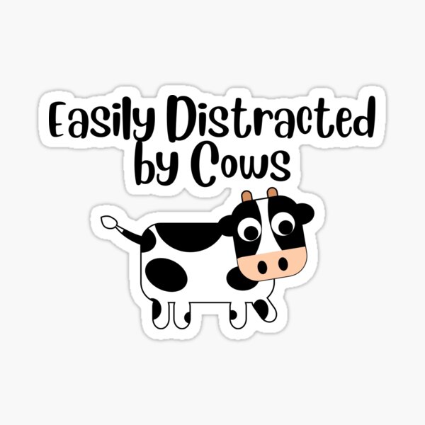 Vista previa del artículo con la obra «Se distrae fácilmente con las vacas», diseñado y vendido por abdoljalil12.