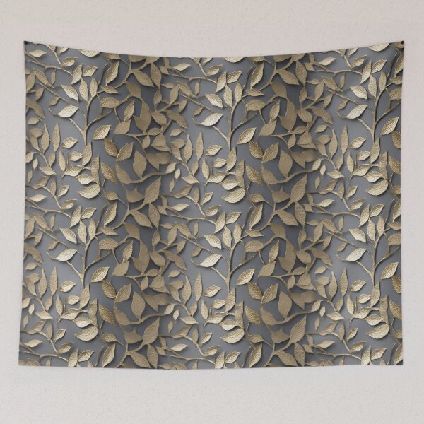 Item preview, The Golden Leafs on the Grey Wall designed and sold by EvgeniiaSim.