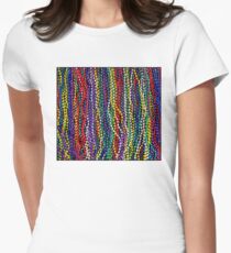 MARDI GRAS : Decorative Necklace Beads Print Fitted T-Shirt