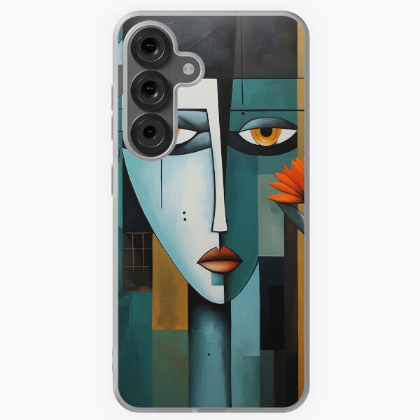 Item preview, Cubist Style Face in Blue designed and sold by PixelVidArt.