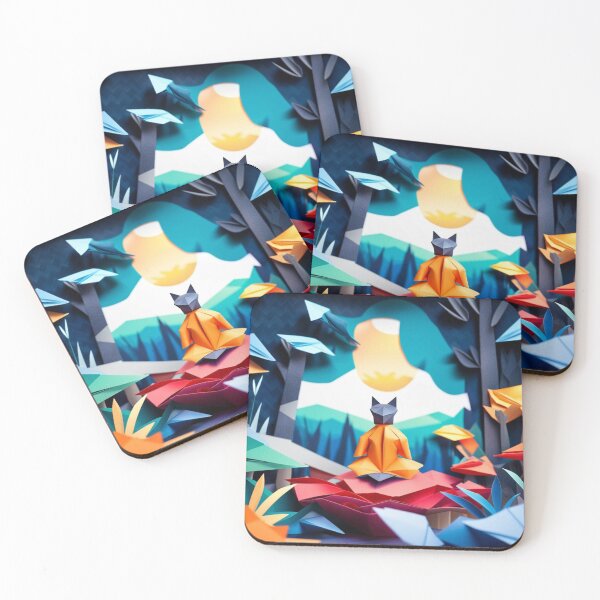 Item preview, Mindful enthusiast (wolf) - Origami Edition. - AI generated Art.  designed and sold by TheMindfulExpat.