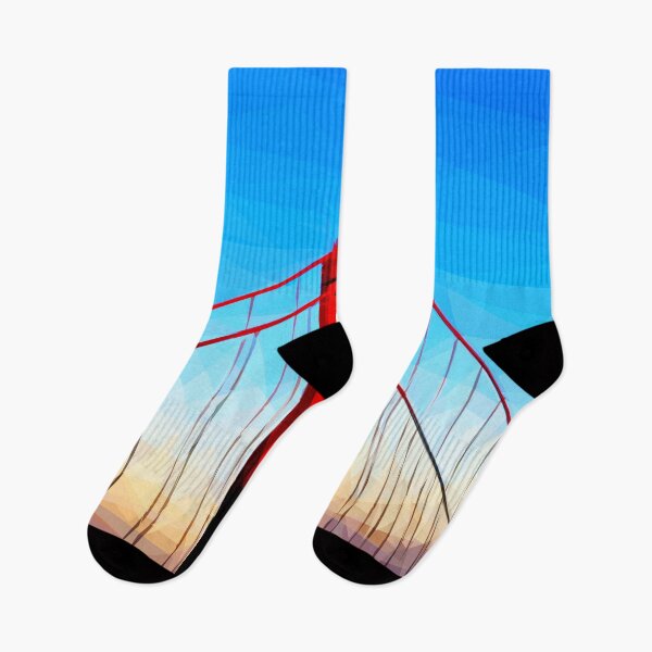 Item preview, Golden Gate Bridge at sunset. Image created using geometric shapes designed and sold by EdgyEdgeArt.