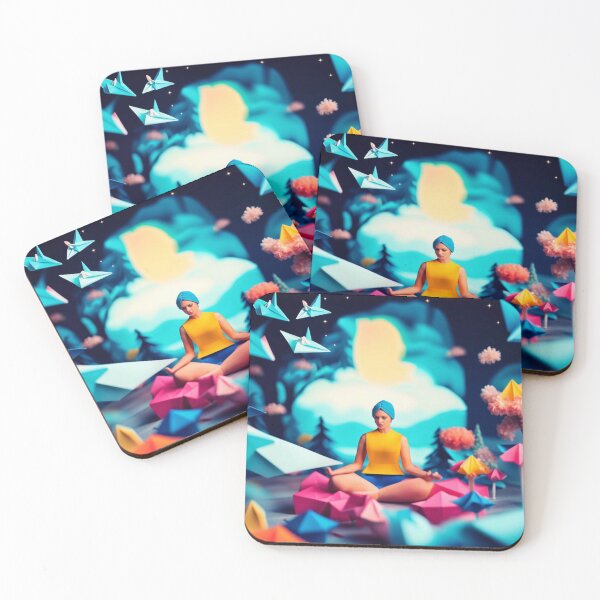 Item preview, Mindful enthusiast (woman) - Origami Edition. - AI generated Art.  designed and sold by TheMindfulExpat.