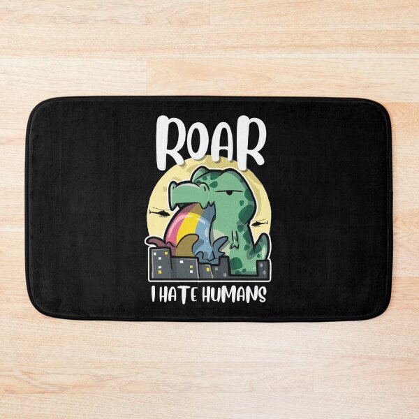 Item preview, Roar - Tyrannosaurus Rex " I Hate Humans" vomit rainbow designed and sold by The magic  Yellow bus.