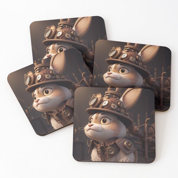 Item preview, Steampunk Rabbit Bunny Art Painting Design Print designed and sold by randomtdesigns.