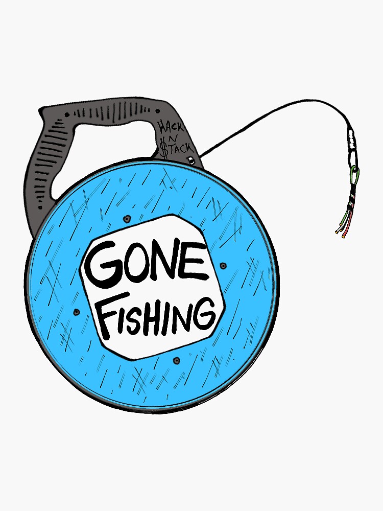 Thumbnail 3 of 3, Sticker, Gone fishing designed and sold by HacknStack.