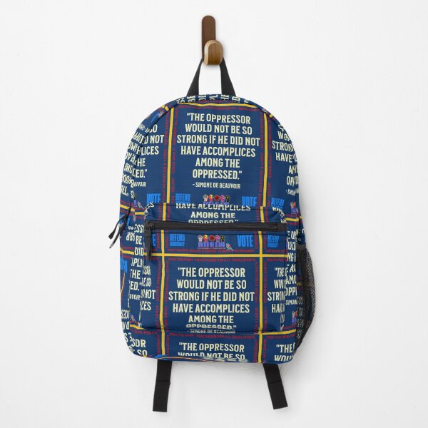 Item preview, PMD01020 Progressive Movement Designs Simone de Beauvoir Oppressor quote design shows you support democracy and progressive goals for Progressives Democrats Independents Liberals Feminists Socialists designed and sold by ProgressiveLeft.