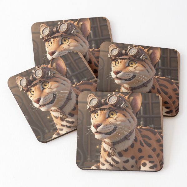 Item preview, Steampunk Cheetah Art Painting Design Print designed and sold by randomtdesigns.