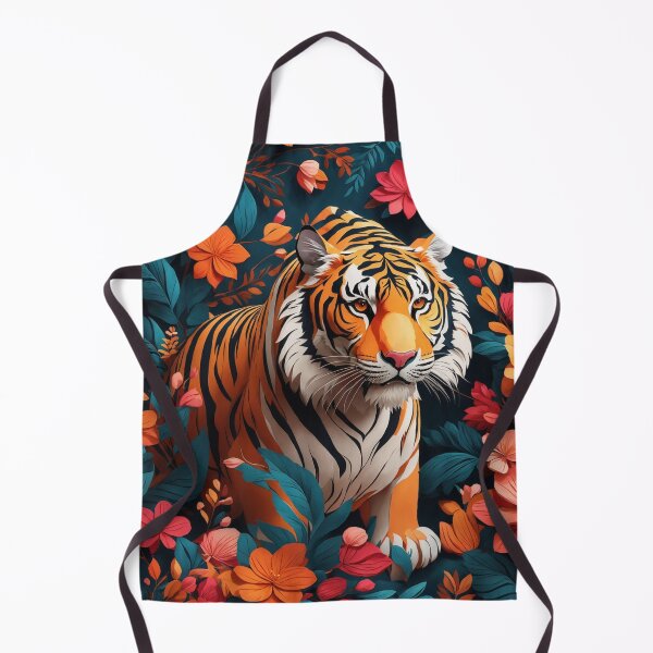 Item preview, Tiger prowling in flowers abstract pattern designed and sold by Itzjustlife.