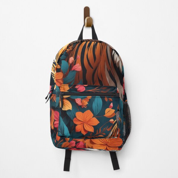 Item preview, Tiger prowling in flowers abstract pattern designed and sold by Itzjustlife.