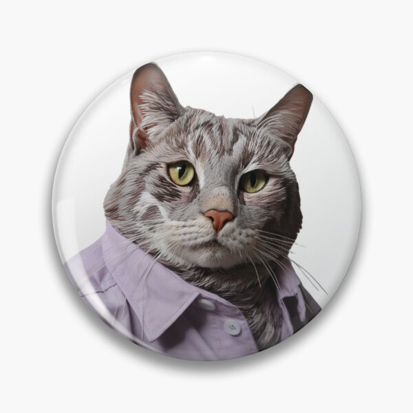 Item preview, Retrato de gato abotonado designed and sold by abhaley.