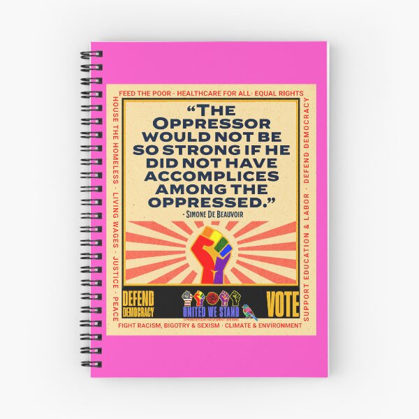 Item preview, PMD01022 Progressive Movement Designs Simone de Beauvoir Oppressor quote design shows you support democracy and progressive goals for Progressives Democrats Independents Liberals LGBTQ designed and sold by ProgressiveLeft.