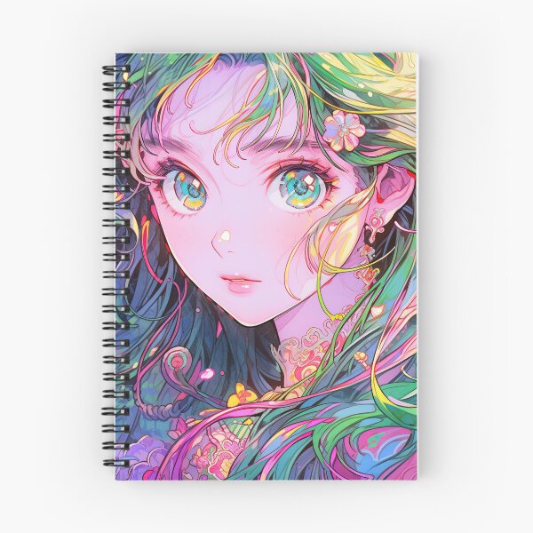 Item preview, Beautiful Floral Green Haired Anime Girl designed and sold by bubblegoth.