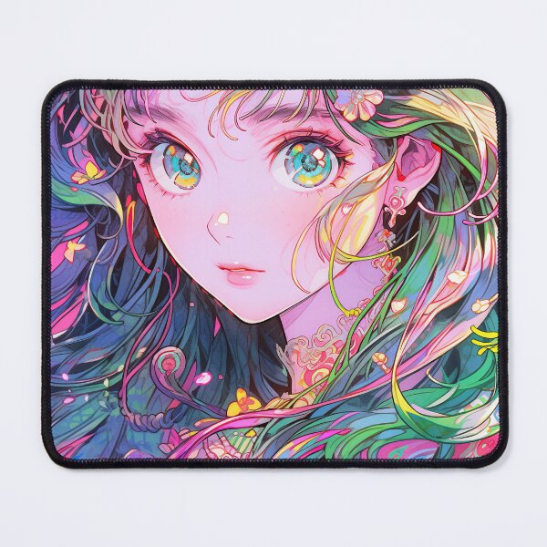 Item preview, Beautiful Floral Green Haired Anime Girl designed and sold by bubblegoth.