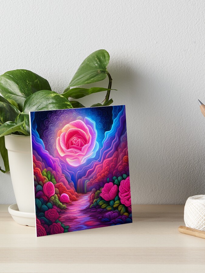 Neon Rose | Art Board Print