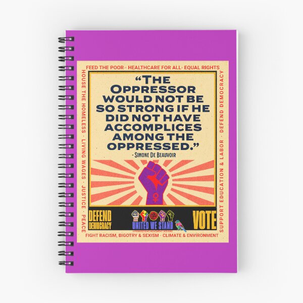 Item preview, PMD01023 Progressive Movement Designs Simone de Beauvoir Oppressor quote design shows you support democracy and progressive goals for Progressives Democrats Independents Liberals LGBTQ designed and sold by ProgressiveLeft.