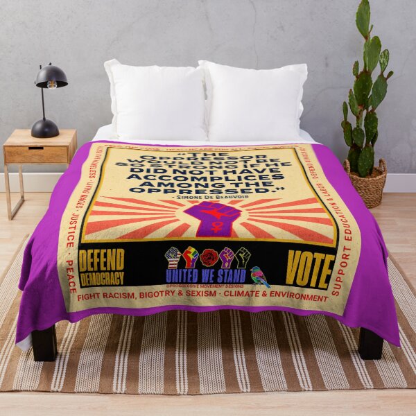 Item preview, PMD01023 Progressive Movement Designs Simone de Beauvoir Oppressor quote design shows you support democracy and progressive goals for Progressives Democrats Independents Liberals LGBTQ designed and sold by ProgressiveLeft.