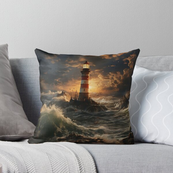 Item preview, A lighthouse standing proudly on a rocky outcrop, guiding ships safely through the night designed and sold by artumbre.