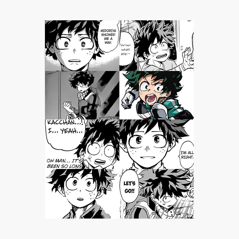 My Hero Academia Noir Et Blanc Impression photo « Deku Variante Motif Noir et Blanc My Hero Academia »,  par Cosplayonwords | Redbubble