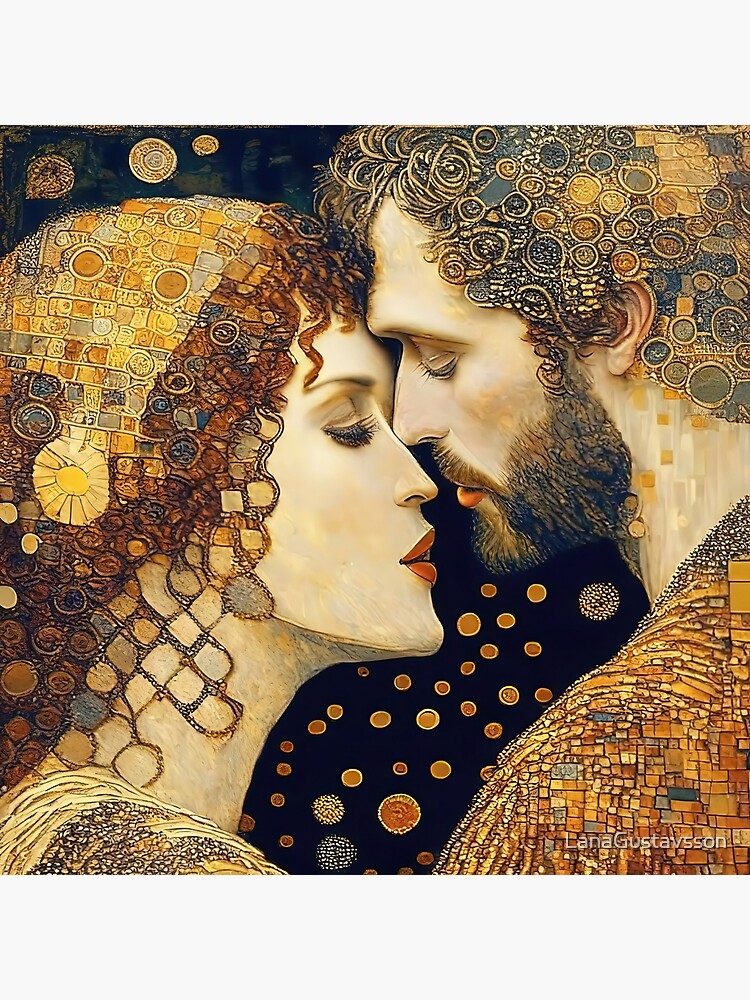 The Kiss Couple Love Romantic Painting By Gustav Klimt On Canvas Repro 20