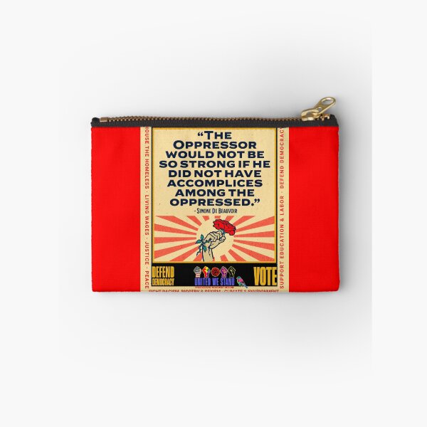 Item preview, PMD01024 Progressive Movement Designs Simone de Beauvoir Oppressor quote design shows you support democracy and progressive goals for Progressives Democrats Independents Liberals Feminists Socialists designed and sold by ProgressiveLeft.