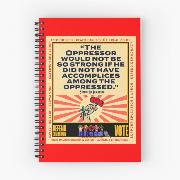 Item preview, PMD01024 Progressive Movement Designs Simone de Beauvoir Oppressor quote design shows you support democracy and progressive goals for Progressives Democrats Independents Liberals Feminists Socialists designed and sold by ProgressiveLeft.